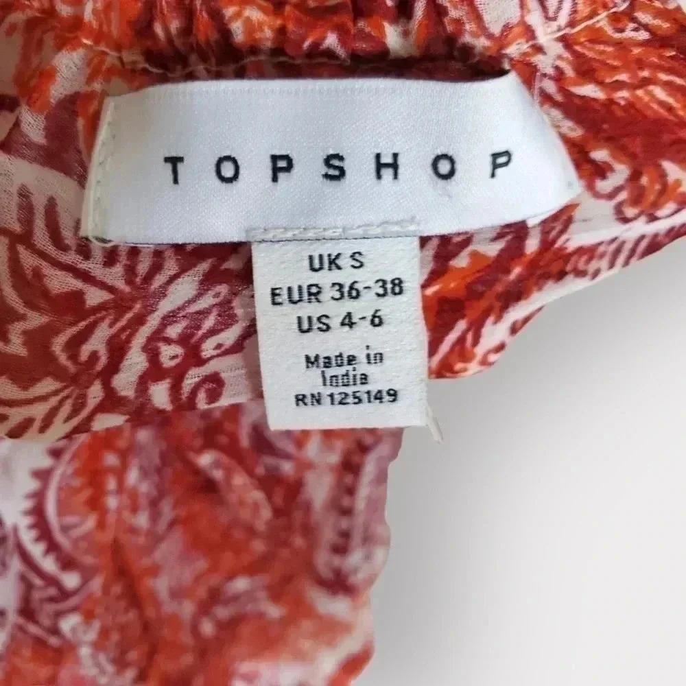 NWT Topshop Womens Paisley Print‎ Cover-Up Chiffon Maxi Dress Size Small